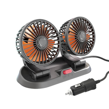 Dual-Head Car Fan