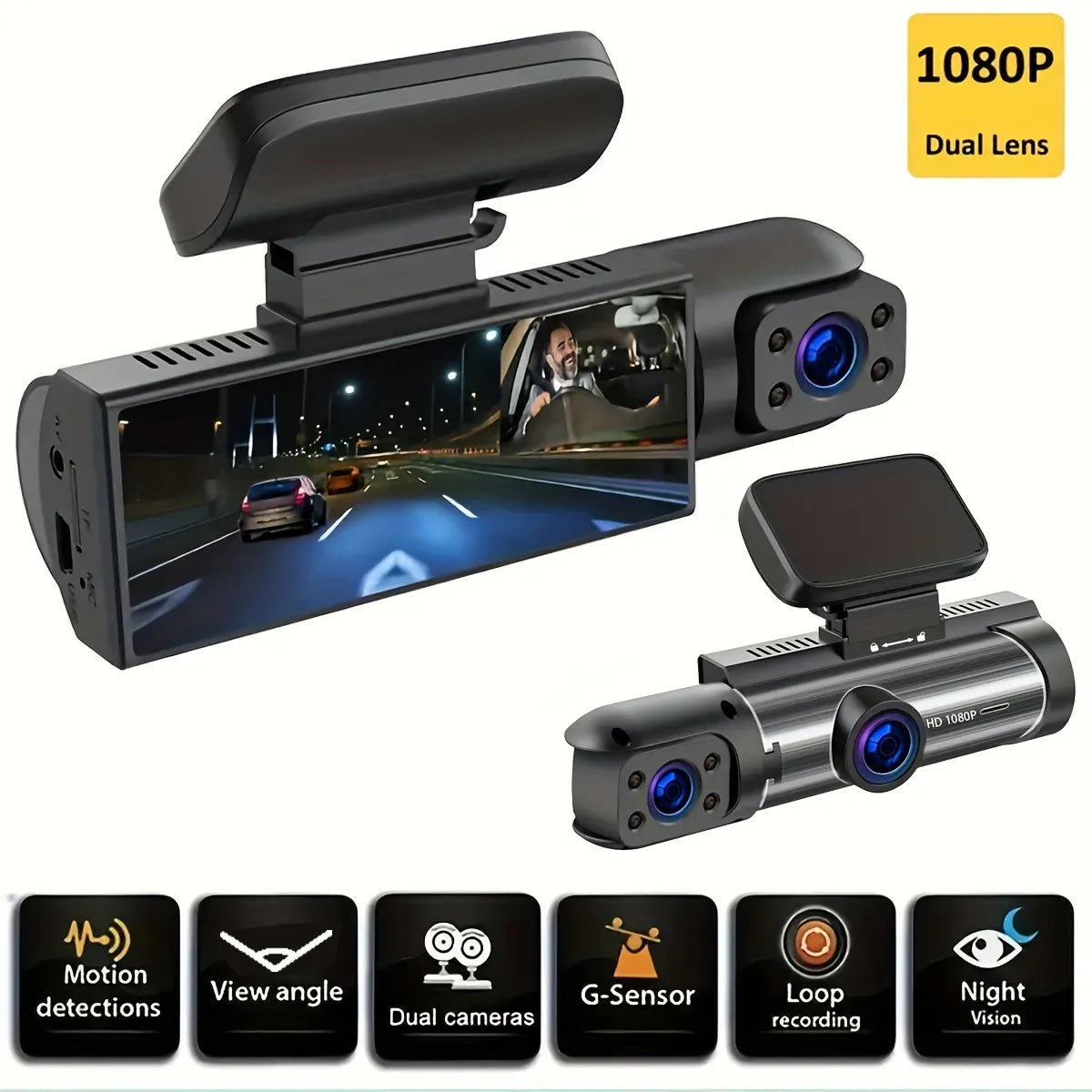 Dual Lens Car Dash Cam